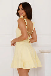 Ultimate Sundress Linen Blend Mini Dress Yellow